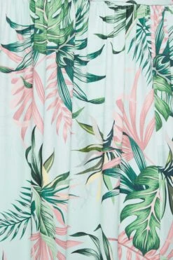 YOURS LONDON - Robe Verte Menthe Imprimé Feuilles Tropicales -GrandeTendance Boutique b2010888 e26a 40 162205 Z