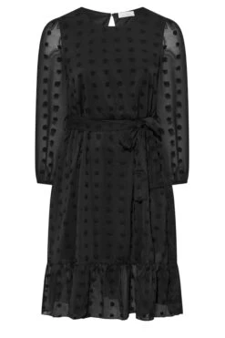 YOURS LONDON - Robe Noire Design à Pois Manches En Ballons -GrandeTendance Boutique b4554b0d af2d 41 161709 X