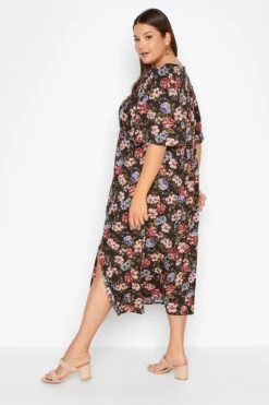 Robe Noire Midi à Fente Floral Rose & Doré 11 Robe Noire Midi à Fente Floral Rose & Doré -GrandeTendance Boutique b7b722cc f43d 4d 173813 C