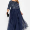 LUXE - Robe Bleue Marine Empiècement Sequin & Tulle -GrandeTendance Boutique b7f56720 5f4f 42 161156 B