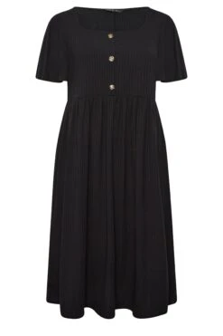 LIMITED COLLECTION - Robe Noire Midi En Jersey Manches Amples -GrandeTendance Boutique b8342d47 b432 4f 215601 X