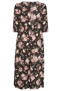 Robe Midi Noire Floral Rose En Jersey 15 Robe Midi Noire Floral Rose En Jersey -GrandeTendance Boutique b884350f 4abd 4d 173580 BK