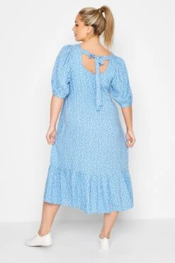 LIMITED COLLECTION - Robe Bleue Ciel Petites Fleurs Midaxi -GrandeTendance Boutique b9298098 e9ec 4e 214393 C