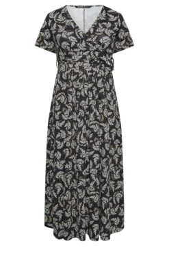YOURS - Robe Noire Maxi Cache-Coeur Imprimé Floral -GrandeTendance Boutique ba601b84 0564 47 302073 X