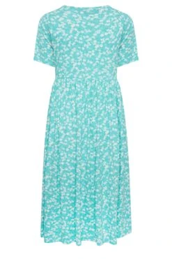 YOURS - Robe Bleue Turquoise Imprimé Floral Smocké Manches Courtes 15 YOURS - Robe Bleue Turquoise Imprimé Floral Smocké Manches Courtes -GrandeTendance Boutique ba878cd5 c356 48 137387 Y