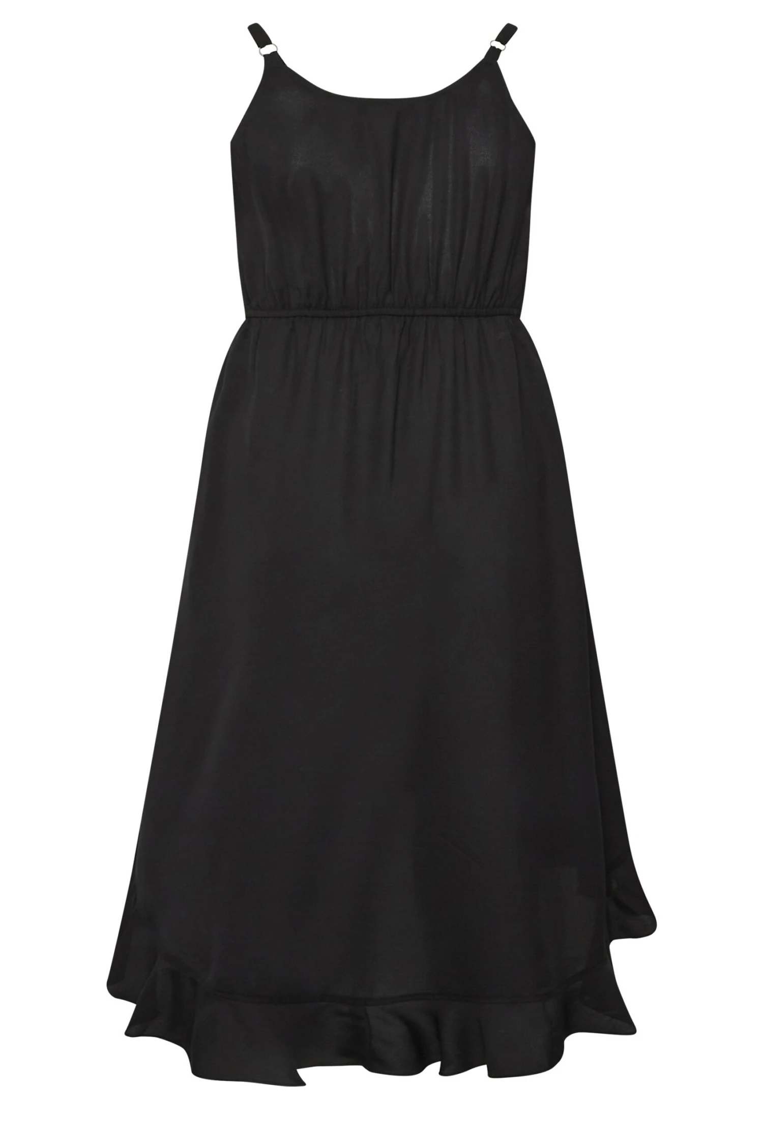 LIMITED COLLECTION - Robe Noire Midi Fines Bretelles Coupe Volanté 10 LIMITED COLLECTION - Robe Noire Midi Fines Bretelles Coupe Volanté – Image 8