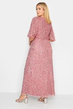 LUXE - Robe Rose Maxi à Sequins Manches Amples -GrandeTendance Boutique bc21fb01 16fb 4a 161992 C