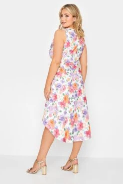 YOURS PETITE - Robe Blanche Floral Orange & Lavande -GrandeTendance Boutique bc30901b d671 45 174554 C