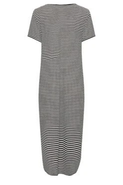 YOURS PETITE - Robe Midaxi Noire à Rayures -GrandeTendance Boutique bc8395ef 5698 43 174425 Y