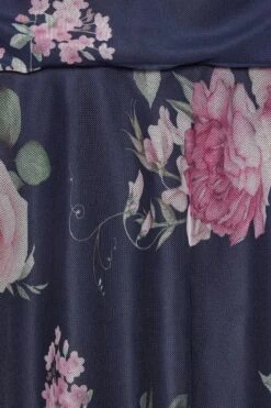 YOURS LONDON - Robe Bleue Marine Floral Empiècement Filet -GrandeTendance Boutique be1523db 4962 4e 162117 Z