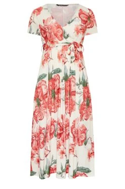 YOURS - Robe Cache-Coeur Midaxi Blanche Floral -GrandeTendance Boutique be206116 975d 4b 302106 X