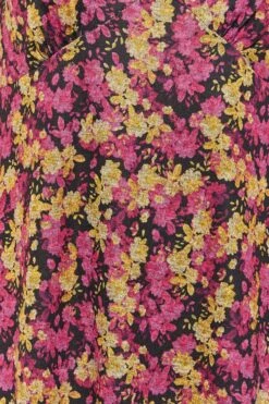 Robe Midi Rose & Jaune Floral Volanté -GrandeTendance Boutique bea2c536 36ee 44 174201 Z