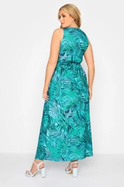 YOURS LONDON - Robe Maxi Bleue Turquoise Tropicale Noeud Avant -GrandeTendance Boutique bf6dc807 eab4 49 161331 C