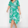 YOURS LONDON - Robe Verte Floral Design Portefeuille -GrandeTendance Boutique c067695e 5be1 49 162137 B