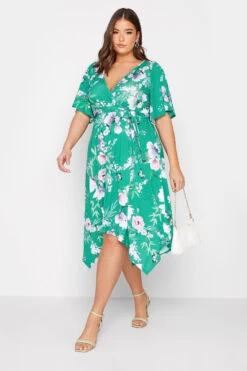 YOURS LONDON - Robe Verte Floral Design Portefeuille