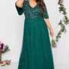 LUXE - Robe Verte Forêt Empiècement Sequin & Tulle -GrandeTendance Boutique c0a171f1 d691 41 161988 A