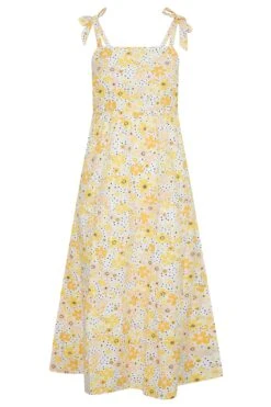 LIMITED COLLECTION - Robe Jaune Maxi Floral à Noeuds -GrandeTendance Boutique c0bf9f9b 255b 42 214490 X