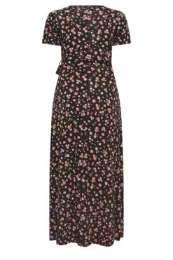 YOURS - Robe Maxi Noire Multi-Floral Cache-Coeur -GrandeTendance Boutique c12e79fe 297b 4f 301994 Y