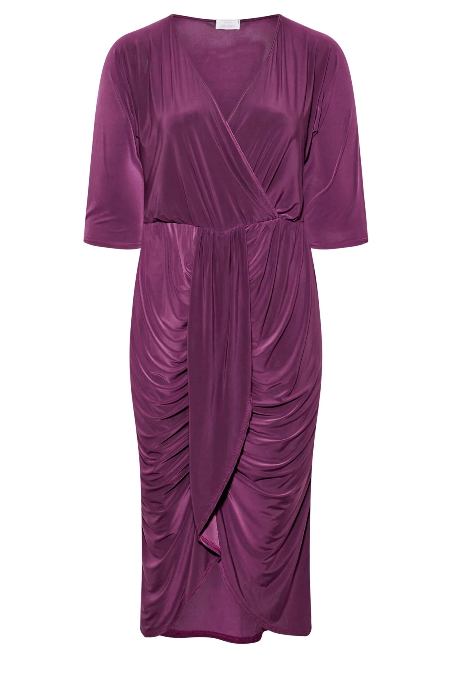 YOURS LONDON - Robe Violette Plissée Cache-Coeur 8 YOURS LONDON - Robe Violette Plissée Cache-Coeur – Image 6
