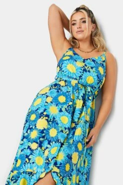 LIMITED COLLECTION - Robe Bleue & Jaune Floral Midaxi Volanté -GrandeTendance Boutique c2b25c0b f3dd 41 215496 D
