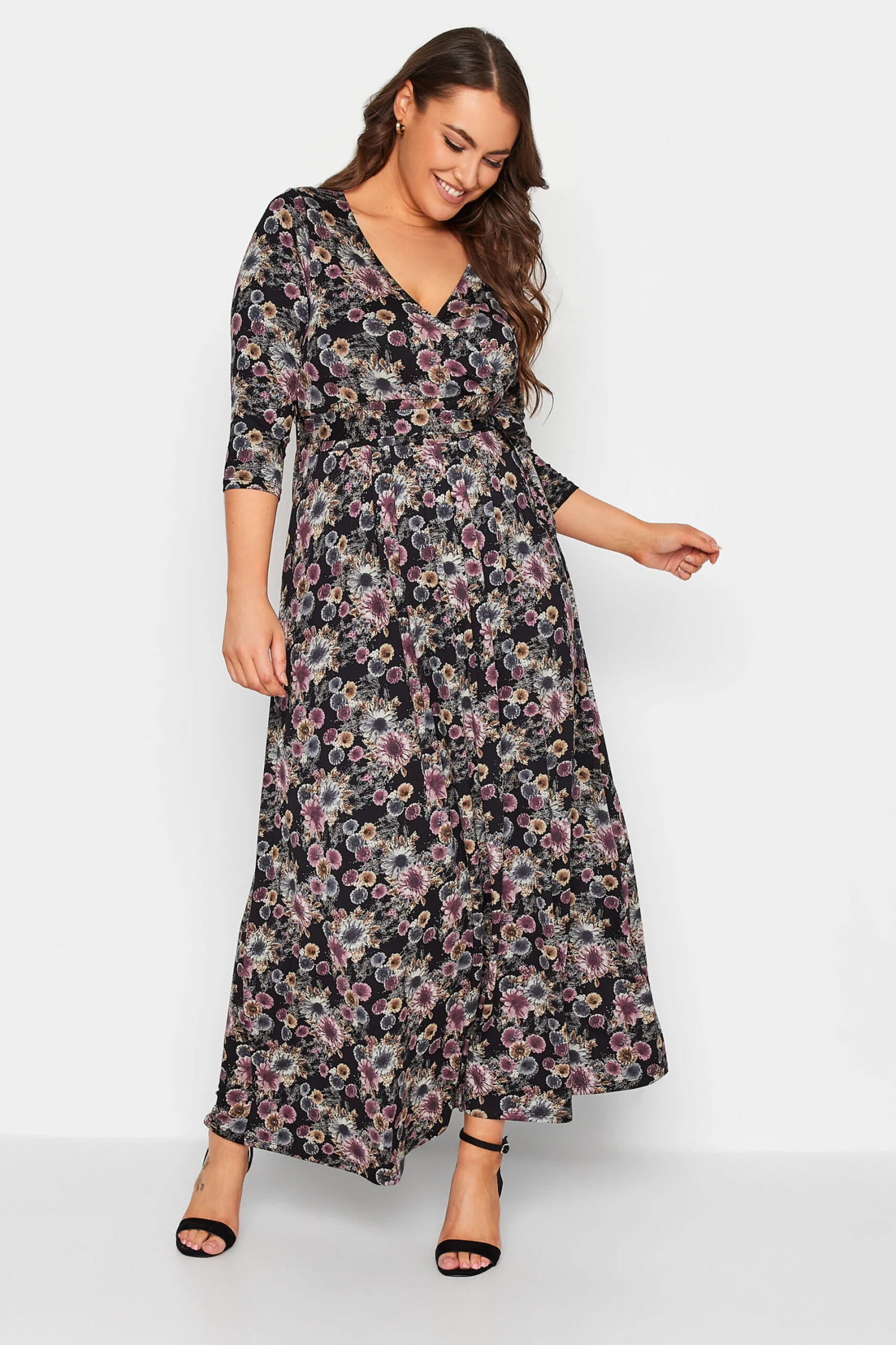 Robe Maxi Volanté Floral En Cache-Coeur 3 Robe Maxi Volanté Floral En Cache-Coeur
