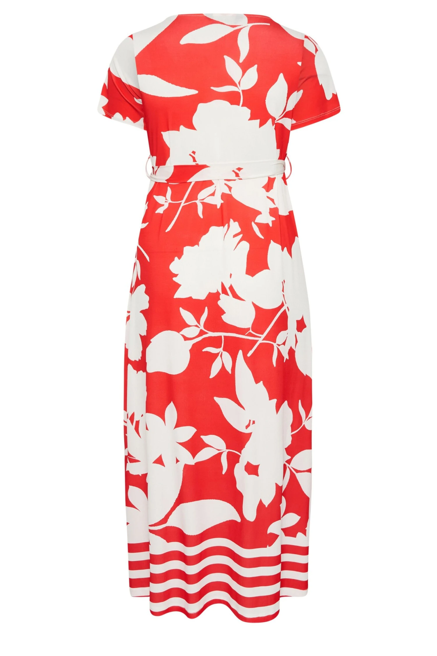 YOURS - Robe Midaxi Rouge & Blanche Cache-Coeur Floral 9 YOURS - Robe Midaxi Rouge & Blanche Cache-Coeur Floral – Image 7