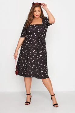 YOURS LONDON - Robe D'Halloween Noire Chauves-Souris