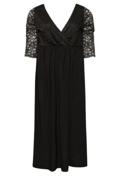 YOURS LONDON - Robe Noire Maxi Cache-Coeur Manches Dentelle -GrandeTendance Boutique c4fc284f 18a5 45 161907 X