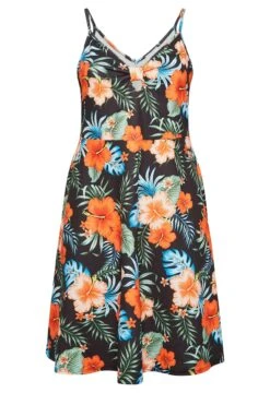YOURS LONDON - Robe Noire Fleurs Tropical Orange -GrandeTendance Boutique c5149817 a801 42 162198 X