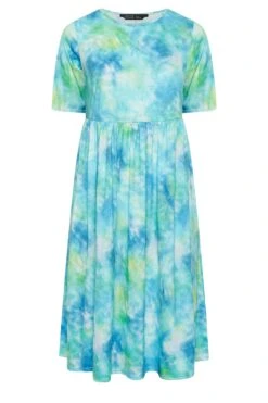LIMITED COLLECTION - Robe Midi Bleue Tie & Dye -GrandeTendance Boutique c5193833 3940 45 215783 X