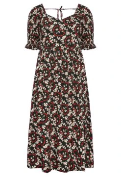 LIMITED COLLECTION - Robe Noire Floral Rouge Encolure Coeur -GrandeTendance Boutique c5a0d5e4 8ed2 4a 215679 X