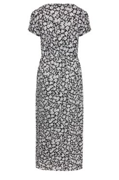 YOURS - Robe Noire Maxi Manches Courtes Design Floral -GrandeTendance Boutique c5a5f3b4 eefe 4b 137300 Y