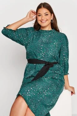 YOURS LONDON - Robe Verte Imprimé Animal Avec Ceinture -GrandeTendance Boutique c5b05c60 c06e 47 161619 D