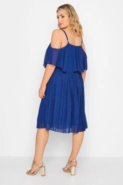 YOURS LONDON - Robe Midi Bleue Roi Plissée Volantée -GrandeTendance Boutique c5c26146 3862 4e 162120 D