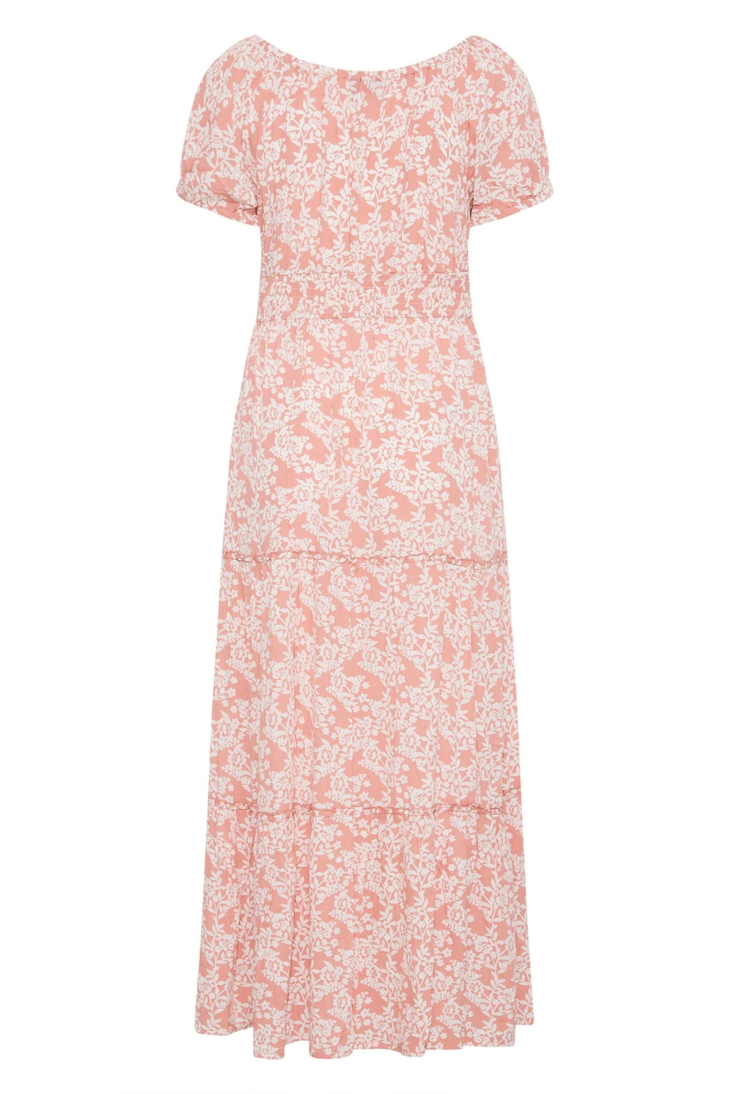 Robe Rose Maxi Imprimé Floral Manches Courtes 9 Robe Rose Maxi Imprimé Floral Manches Courtes – Image 7