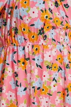 Robe Rose Midaxi Floral Bleu & Jaune -GrandeTendance Boutique c692cf7b c85a 4c 137158 Z