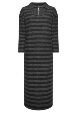 YOURS LUXURY - Robe-Pull Maxi Grise & Noire à Rayures 16 YOURS LUXURY - Robe-Pull Maxi Grise & Noire à Rayures -GrandeTendance Boutique c72d6db9 528d 4d 301482 X