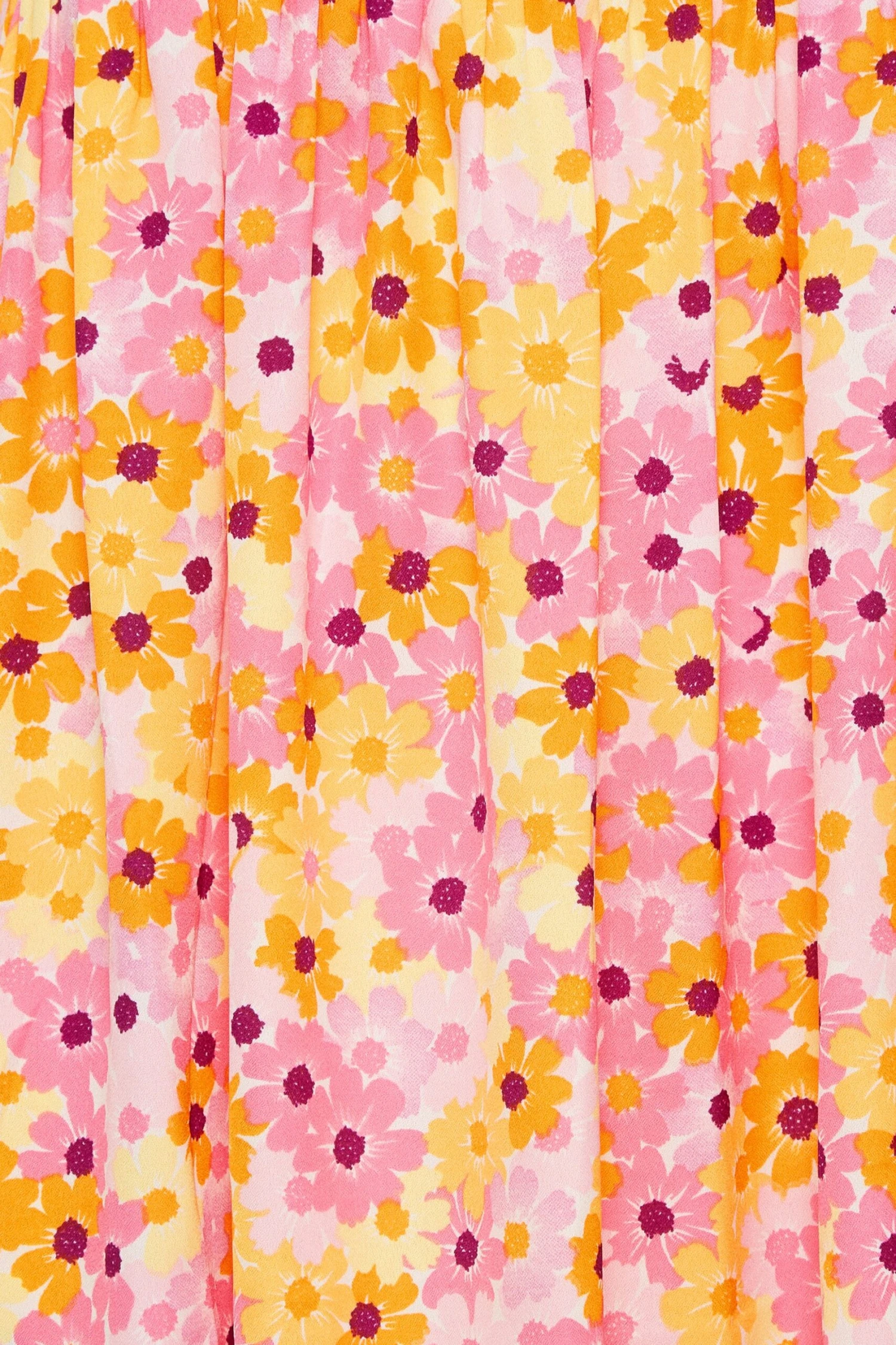 YOURS - Robe Midi Orange & Rose Floral Manches Courtes Bouffantes 7 YOURS - Robe Midi Orange & Rose Floral Manches Courtes Bouffantes – Image 5