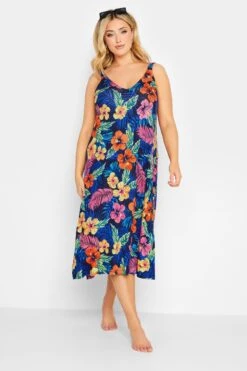 YOURS - Robe De Plage Midaxi Bleue Floral Tropical 12 YOURS - Robe De Plage Midaxi Bleue Floral Tropical -GrandeTendance Boutique c7dad105 941b 44 150326 D