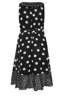 YOURS LONDON - Robe Midi Noire & Blanche à Pois Coupe Volantée -GrandeTendance Boutique c8639b67 3582 4a 162055 Y