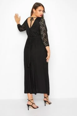 YOURS LONDON - Robe Noire Maxi Cache-Coeur Manches Dentelle -GrandeTendance Boutique c8974bd5 ca60 42 161907 B