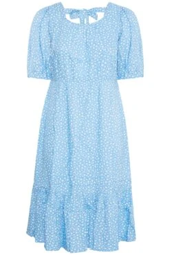 LIMITED COLLECTION - Robe Bleue Ciel Petites Fleurs Midaxi -GrandeTendance Boutique c8bd39c1 f393 4d 214393 X