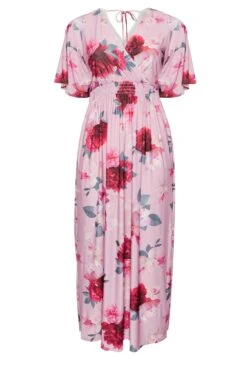 YOURS LONDON - Robe Plissée Rose Poudré Floral Longueur Maxi -GrandeTendance Boutique c90f06b8 75b6 45 162124 X