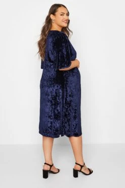 BUMP IT UP MATERNITY - Robe Midi Bleue Marine Velours -GrandeTendance Boutique ca9a9028 ecdb 43 158379 C
