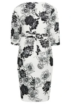 YOURS LONDON - Robe Noire & Blanche Floral Col V -GrandeTendance Boutique cb55be76 2084 4d 162043 Y