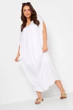 YOURS - Robe Midaxi Blanche Ample Doublée -GrandeTendance Boutique cb97f785 6e26 40 302166 B1