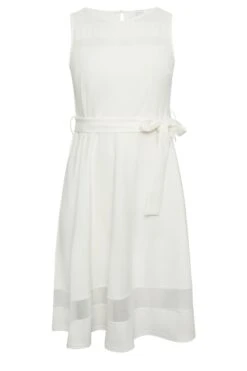 YOURS LONDON - Robe Blanche Patineuse Avec Ceinture -GrandeTendance Boutique cb98600f 09be 41 162039 X