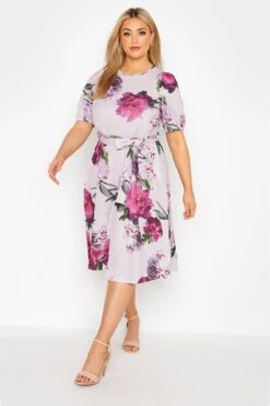 YOURS LONDON - Robe Rose Floral Ceinture Manches Bouffantes -GrandeTendance Boutique cbad9c5f 2fb2 40 161369 A