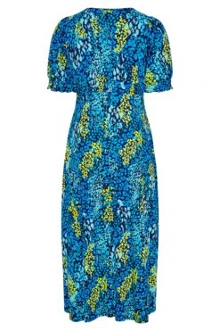 YOURS LONDON - Robe Bleue & Verte Imprimé Floral -GrandeTendance Boutique cca08f4c d4f1 42 161591 Y