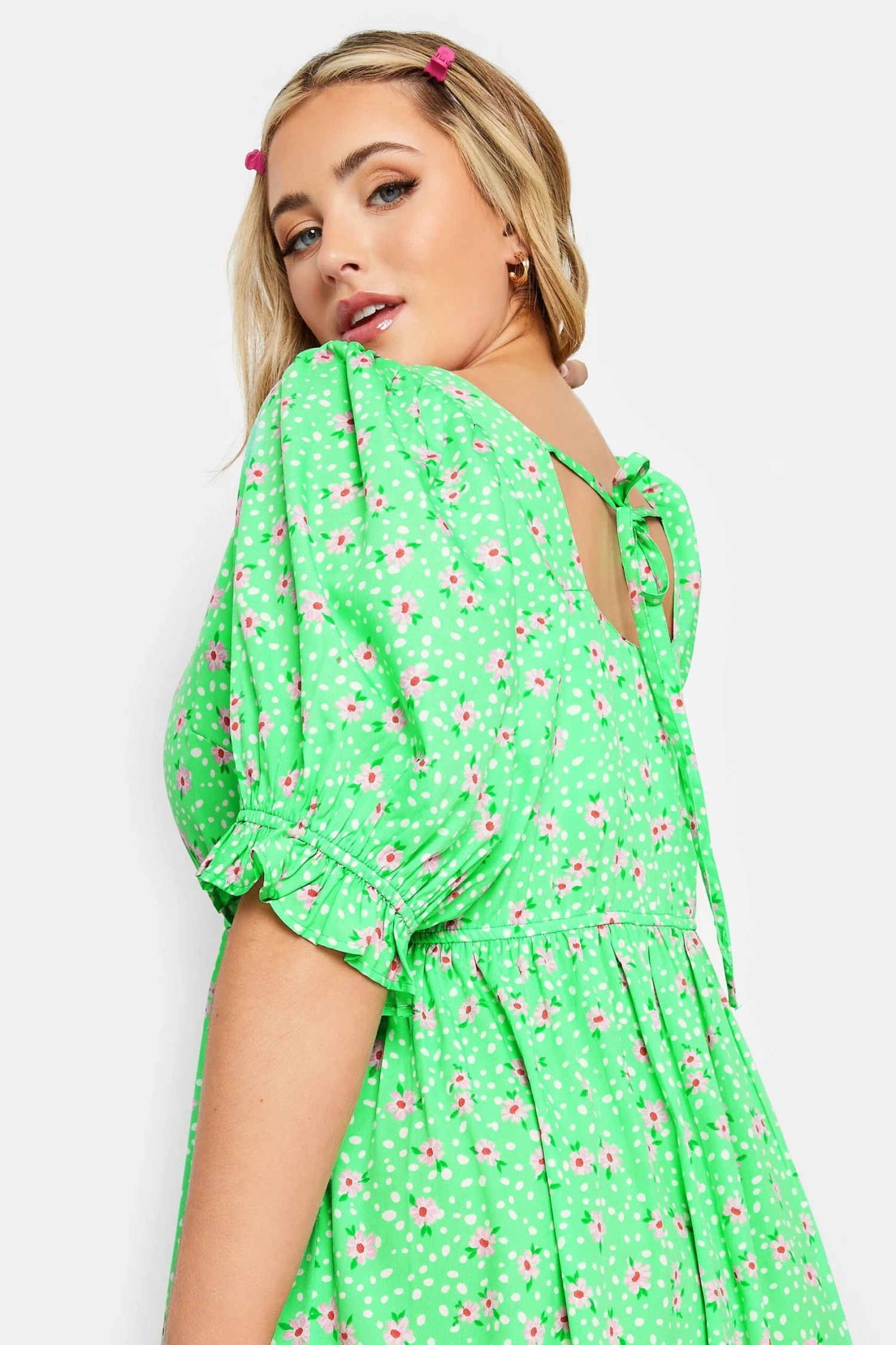 LIMITED COLLECTION - Robe Verte Floral Encolure Coeur 7 LIMITED COLLECTION - Robe Verte Floral Encolure Coeur – Image 5